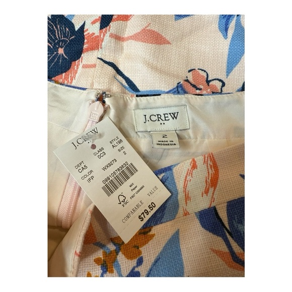 NWT J.Crew Floral Pencil Skirt Pink Blue – Multicolor Garden Print Size 2 Artsy - Picture 10 of 13